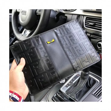 Fendi Leather Monster Eye Clutch Bag  