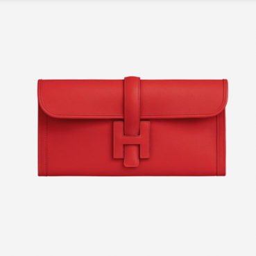 Hermes Jige Elan Leather Clutch Bag 