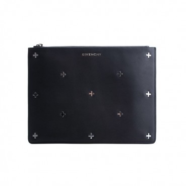 Givenchy Leather Pandora Metal Cross Clutch Bag,30.5cm 