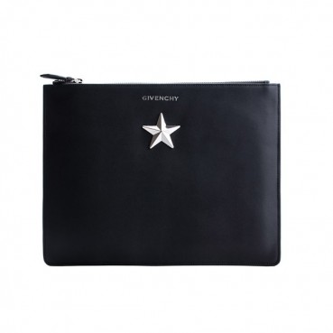 Givenchy Leather Silver Star Clutch Bag,30.5cm 