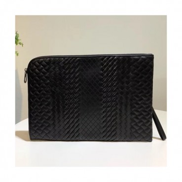 Bottega Veneta Intrecciato Leather Black Clutch Bag,36cm 