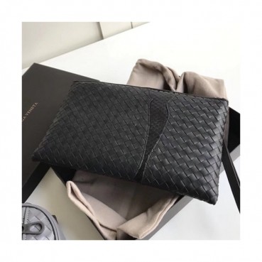 Bottega Veneta Leather Black Clutch Bag,26cm 