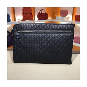 Bottega Veneta Leather Black Clutch Bag,34cm 