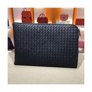 Bottega Veneta Leather Black Clutch Bag,34cm 