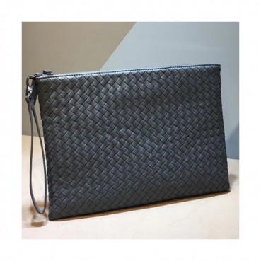 Bottega Veneta Leather Gray Clutch Bag,34cm 