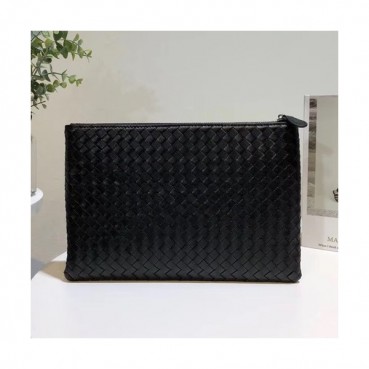 Bottega Veneta Leather Black Clutch Bag,25/30/34cm 