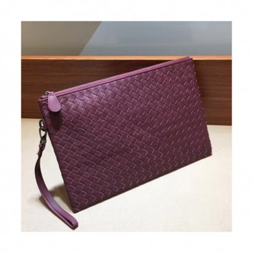 Bottega Veneta Leather Wine Clutch Bag,30cm 