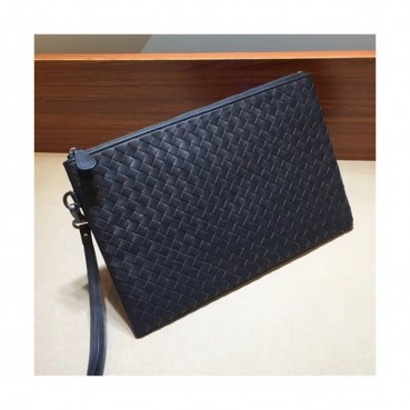 Bottega Veneta Leather Black Clutch Bag,30cm 