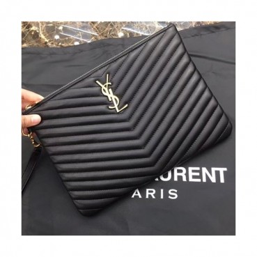 Saint Laurent Women Monogram Matelasse Clutch Bag,24CM 