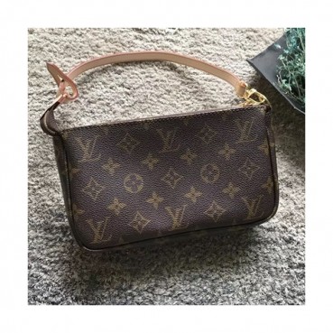 Louis Vuitton Damier EBENE CANVAS POCHETTE  pouch clutch,21cm 