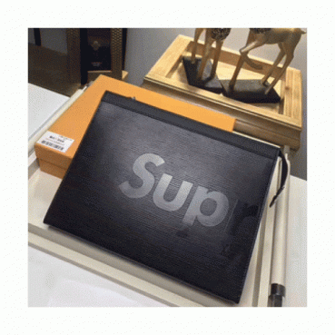 Louis Vuitton + Supreme  Man clutch Bag,27cm 
