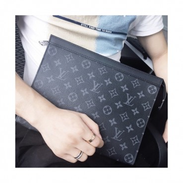 Louis Vuitton Pochette Voyage Monogram Eclipse Clutch Bag,26/33cm 