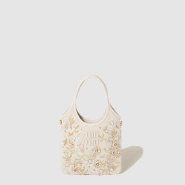 미우미우 여성 아이비 자수 개버딘 백 - Miumiu Womens Ivy Embroidered Gabardine Bag 