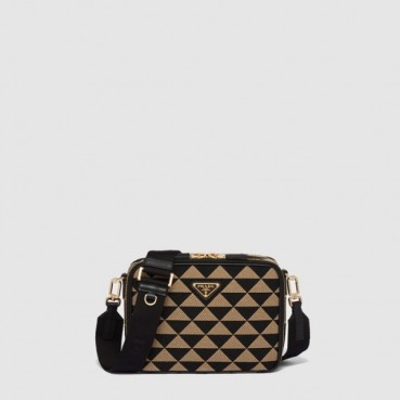 프라다 남성 브리크 자수 패브릭 백 2VH069 - Prada Mens Brick Embroidered Fabric Bag 