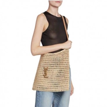 입생로랑 여성 라피아 마크라메 oxalis 숄더백 - Saint Laurent Womens Oxalis Shoulder Bag In Raffia Macramé 