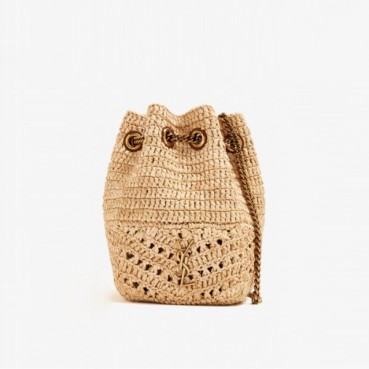 입생로랑 여성 라피아 조 미니 버킷백 - Saint Laurent Womens Raffia Joe Mini Bag 