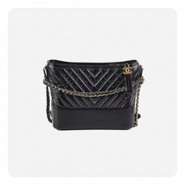 샤넬 가브리엘 카프스킨 호보백 쉐브론 블랙 골드 - Chane Gabriel Calfskin Hobo Bag Chevron Bag 