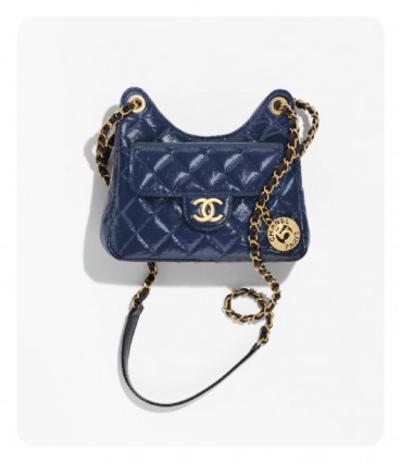 샤넬 23 호보 핸드백 스몰 네이비 골드  - Chane 23 Hobo Handbag Small Bag 