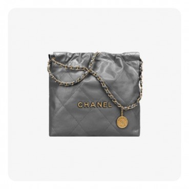 샤넬 22백 스몰 그레이 골드 - Chane 22 Bag Small Bag 