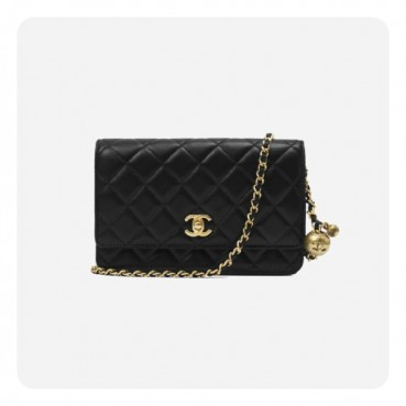 샤넬 골드볼 woc 램스킨 블랙 골드 - Chane  Gold Bowl woc Lamb skin Bag 