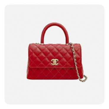 샤넬 코코핸들 스몰 레드 골드 - Chane Coco Handle Small Bag 