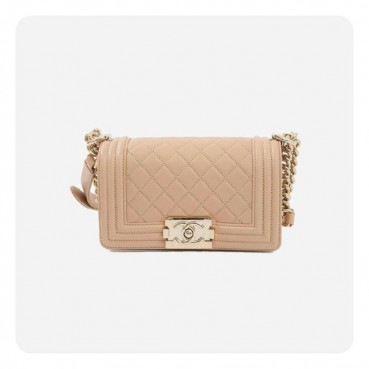 샤넬 보이백 스몰 캐비어 베이지 골드 - Chane Boy Bag Small Caviar Bag 