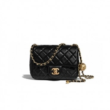 샤넬  쁘띠삭 플랩백 골드볼 블랙 골드 - Chanel Petit Sac Flap Bag