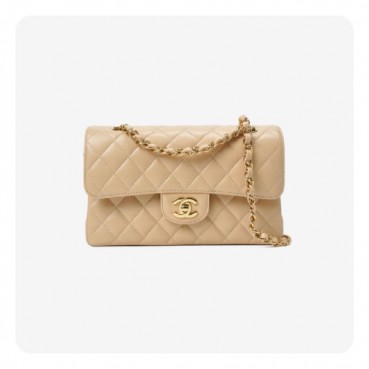샤넬 클래식 캐비어 스몰 베이지 골드  - Chanel Classic Caviar Small  Bag