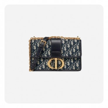 디올 30 몽테인 블루 오블리크 자카드 체인백 - Dior 30 Montaigne Oblique Jacquard Chain Bag