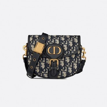 디올 여성 블루 오블리크 자카드 바비백 스몰 - Dior Oblique Jacquard  Bobby Bag