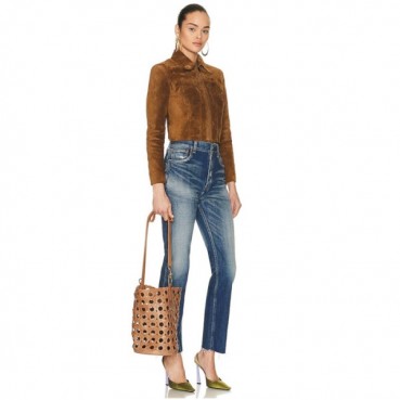 입생로랑 여성 하트 프린트 버킷 백 베지터블 레더 - Saint Laurent Womens Bucket Bag 