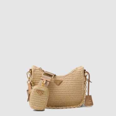 프라다 여성 리에디션 테수토 1BH204 - Prada Womens Beige Hobo Bag 