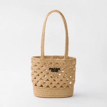 프라다 여성 라피아 크로셰 숄더백 1BG494 - Prada Womens Beige Shoulder Bag 