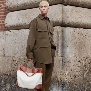 보테가베네타 남/녀 베이지 안디아모 백 - Bottega Veneta Unisex Andiamo 