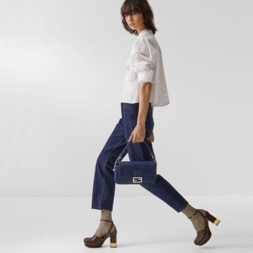 펜디 여성 블루 바게트 백 - Fendi Womens Baguette Bag 