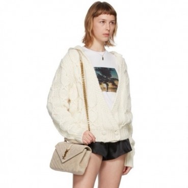 입생로랑 여성 베이지 퀄티드 백 - Saint Laurent Womens Beige College 