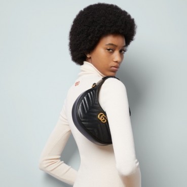 구찌 여성 블랙 마몬트 호보 - Gucci Womens Black Marmont Hobo 