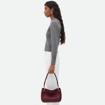 보테가베네타 여성 버건디 클릭커 포리지 - Bottega Veneta Womens Burgundy Clicker Bag 