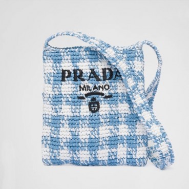 프라다 여성 블루 라탄백 - Prada Womens Blue Shoulder Bag 
