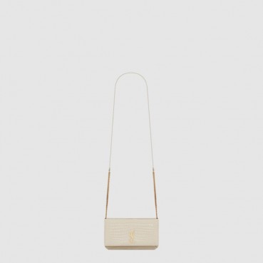 입생로랑 여성 유광 크로커다일 엠보싱 가죽 스트랩 모노그램 폰 홀더 - Saint Laurent Womens Glossy Crocodile Embossed Leather Strap Monogram Phone Holder 