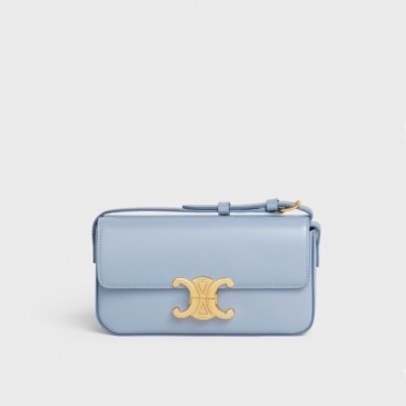 셀린느 여성 블루 트럼펫 숄더백 - Celine Womens Blue Triomphe Bag 