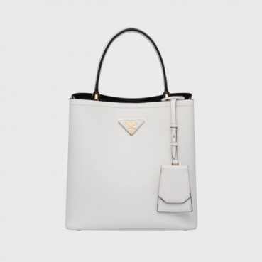 프라다 여성 화이트 버킷백 - Prada Womens White Bucket Bag 