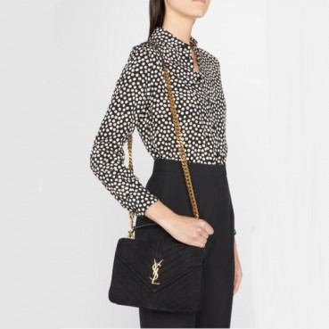 입생로랑 여성 블랙 숄더백 - Saint Laurent Womens Black Monogram College 