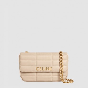 셀린느 여성 모노크롬 마틀라세 체인 숄더백 - Celine Womens Monochrome Matelassé Chain Shoulder Bag 