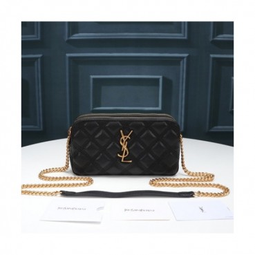 [럭셔리한]Saint Laurent 2021 Women's Leather Shoulder Bag,19cm,SLB0648 - 입생로랑 2021 여성용 레더 숄더백,19cm,블랙