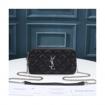 [럭셔리한]Saint Laurent 2021 Women's Leather Shoulder Bag,19cm,SLB0647 - 입생로랑 2021 여성용 레더 숄더백,19cm,블랙