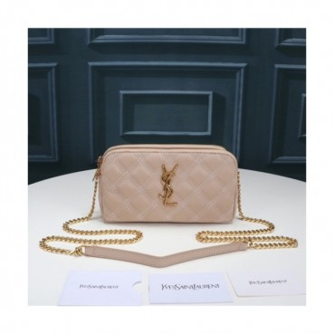 [럭셔리한]Saint Laurent 2021 Women's Leather Shoulder Bag,19cm,SLB0645 - 입생로랑 2021 여성용 레더 숄더백,19cm,베이지