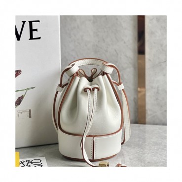 [러블리한]Loewe 2021 Women's Leather Mini Bucket Shoulder Bag,8.5cm,LOEB0549 - 로에베 2021 여성용 레더 미니 버킷 숄더백,8.5cm,화이트