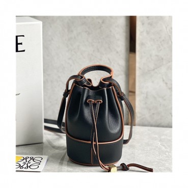 [러블리한]Loewe 2021 Women's Leather Mini Bucket Shoulder Bag,8.5cm,LOEB0548 - 로에베 2021 여성용 레더 미니 버킷 숄더백,8.5cm,블랙