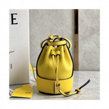 [러블리한]Loewe 2021 Women's Leather Mini Bucket Shoulder Bag,8.5cm,LOEB0545 - 로에베 2021 여성용 레더 미니 버킷 숄더백,8.5cm,옐로우